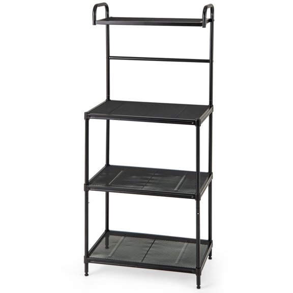 Grace Paws 4-Tier Kitchen Microwave Storage Rack with Metal Shelves