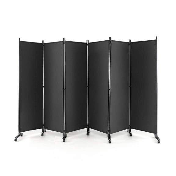 Grace Paws 6 Panel 5.7 Feet Tall Rolling Room Divider on Wheels