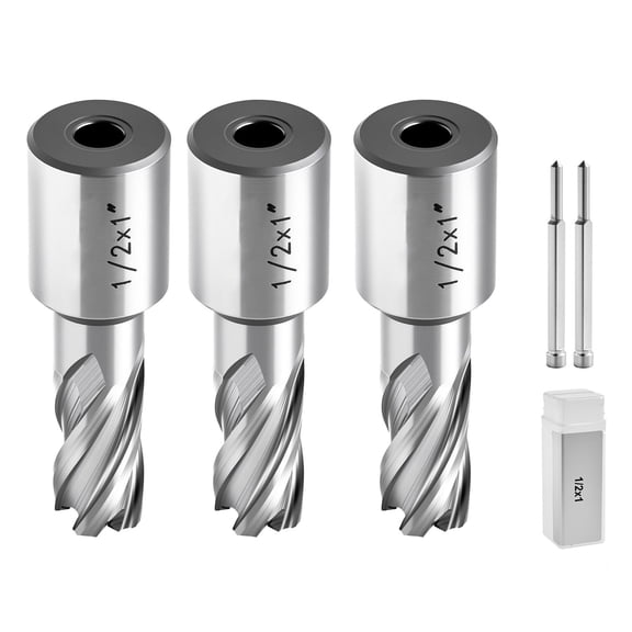 Grace Paws Annular Cutter Set, 5 pcs Weldon Shank Mag Drill Bits Kit, 1" Cutting Depth, 1/