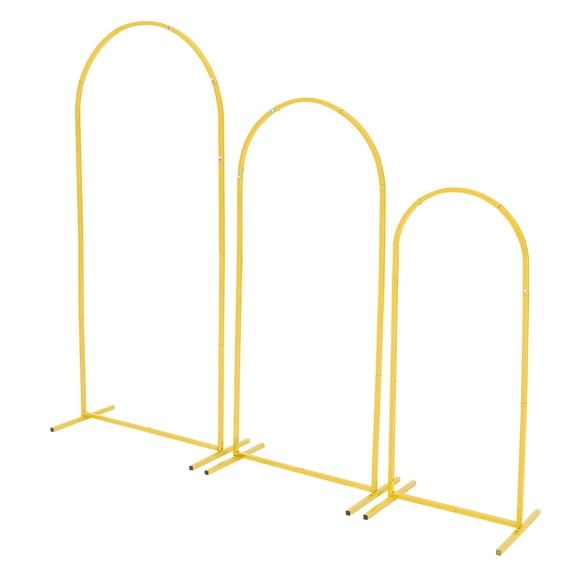 Grace Paws Arch Backdrop Stand, Set of 3, 6/5/4 ft, Stable Structure, Easy Assembly, Gold