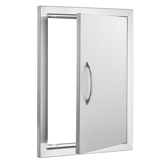 Grace Paws BBQ Access Door, 16W x 22H Inch Single Outdoor Kitchen Door, Stainless Steel Fl