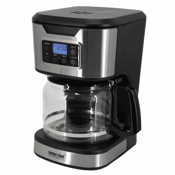 Grace Paws Better Chef 12-Cup Programmable Coffee Maker with Stainless Steel Accents