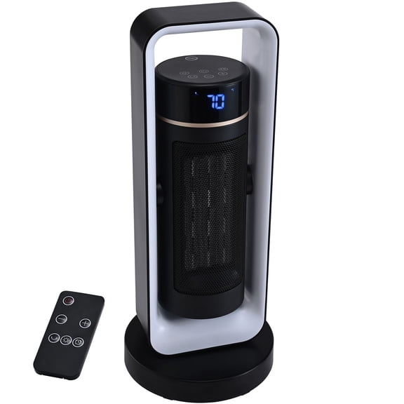 Grace Paws Electric Space Heater with Thermostat Remote Control, 1000W/1500W 2-Level Adjustable Quiet