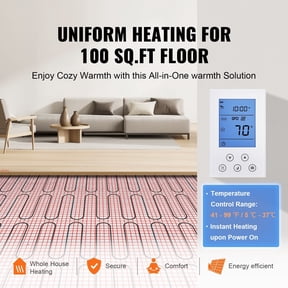 Grace Paws Floor Heating Mat,100Sq.ft. 14-113 F Electric Radiant Floor Heated Warm System w