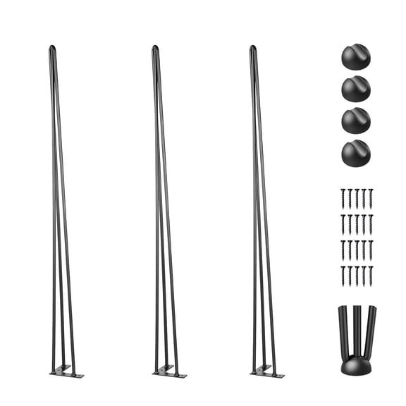 Grace Paws Hairpin Table Legs 34" Black Set of 4 Desk Legs 880lbs Load Capacity (Each 220l