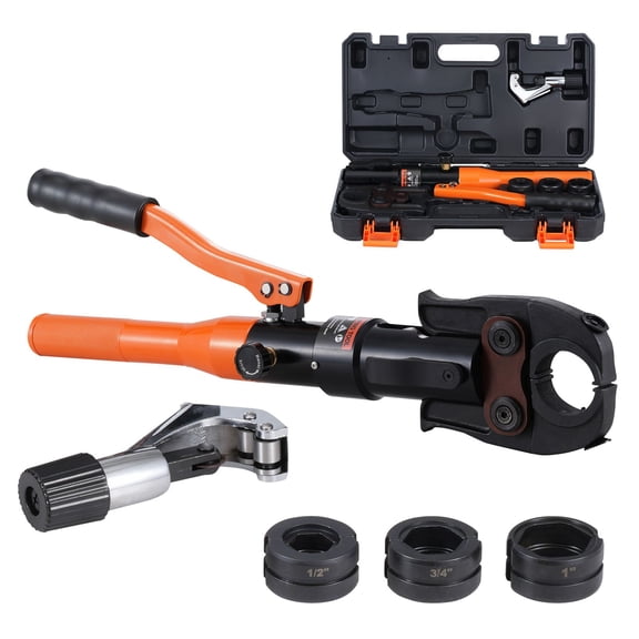 Grace Paws Copper Pipe Crimping Tool, Hydraulic Driven Press Tool with 1/2", 3/4", 1" Jaws, Copp