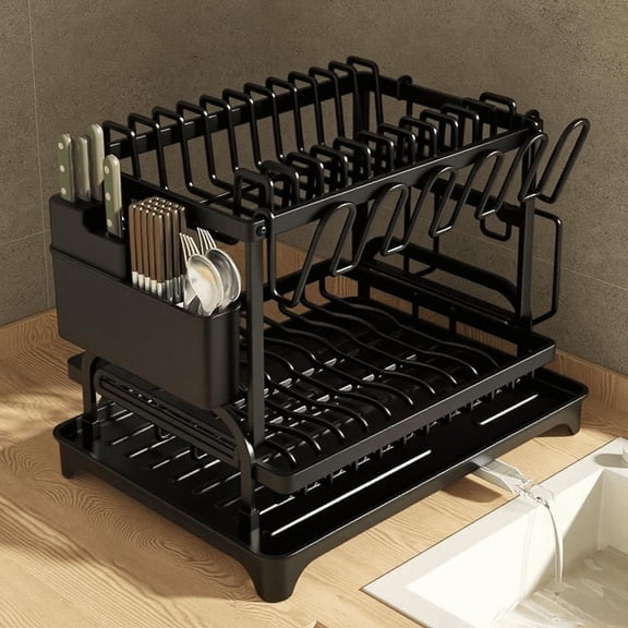 Grace Paws Kitchen Dish Drying Rack  Large Capacity with Drain Board