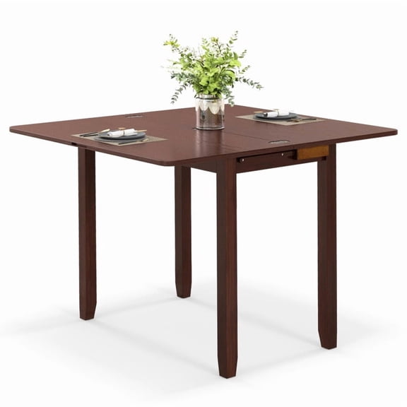 Grace Paws Mid Century Folding Dining Table for 4 People Extendable Kitchen Table with