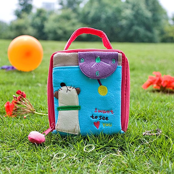 Grace Paws [Miss You] Embroidered Applique Cosmetic Bag / Camera bag / Hand Purs