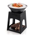 Pit Key Log Grace Paws Patio Fire Pit with Firewood Log Rack with Grill and Ash Box ...