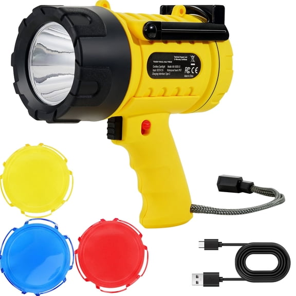 Grace Paws Rechargeable Spotlight Flashlight, 1000,000 Lumens, IP67 Waterproof Handheld LED Spot