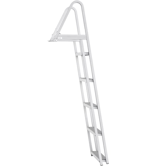 Grace Paws Removable Dock Ladder 5 Steps, 350 lbs Load Capacity, Pontoon Boat Ladder with 4