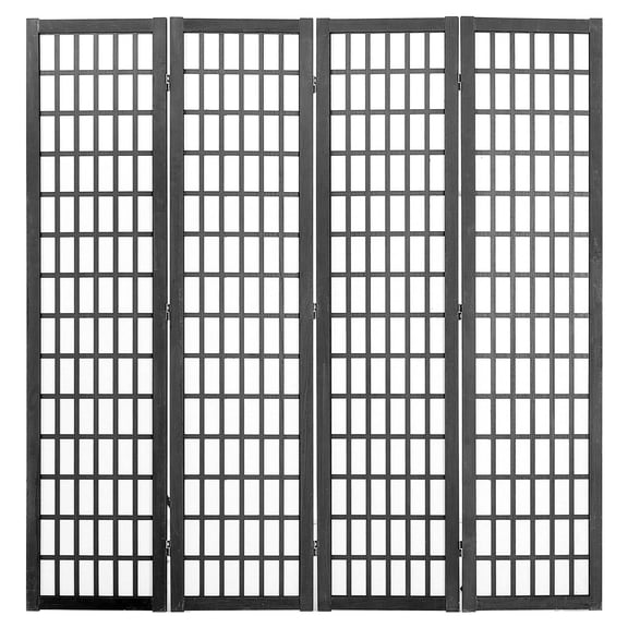 Grace Paws Room Divider, 4 Panel Japanese Room Divider, Wood Folding Privacy Screen Indoor, Japa