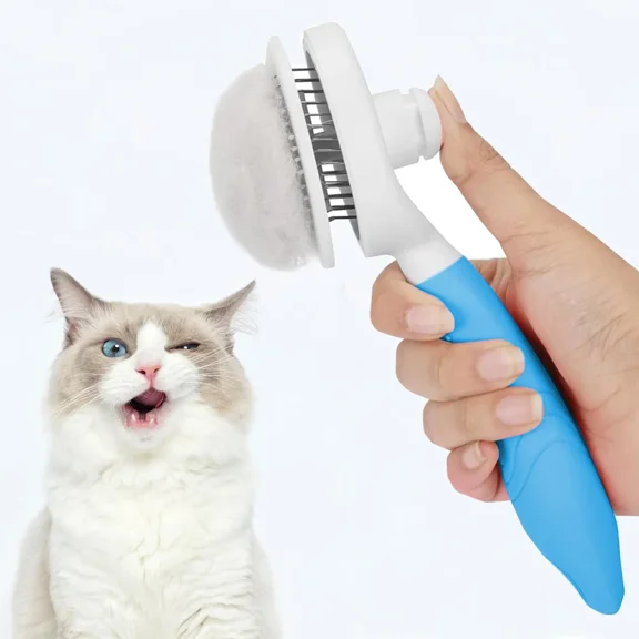 Grace Paws Upgraded Cat Brush, Skin-Friendly Self Cleaning Massage Slicker Brush