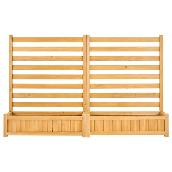 Grace Paws Wooden Privacy Fence, 36 x 45 inch Air Conditioner Fence, 2 Slatted Panel