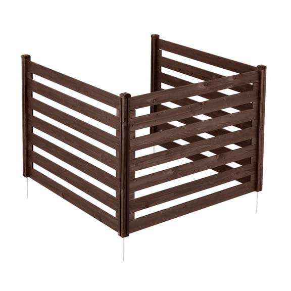 Grace Paws Wooden Privacy Fence, 48 x 37 inch Air Conditioner Fence, 3 Panel Solid