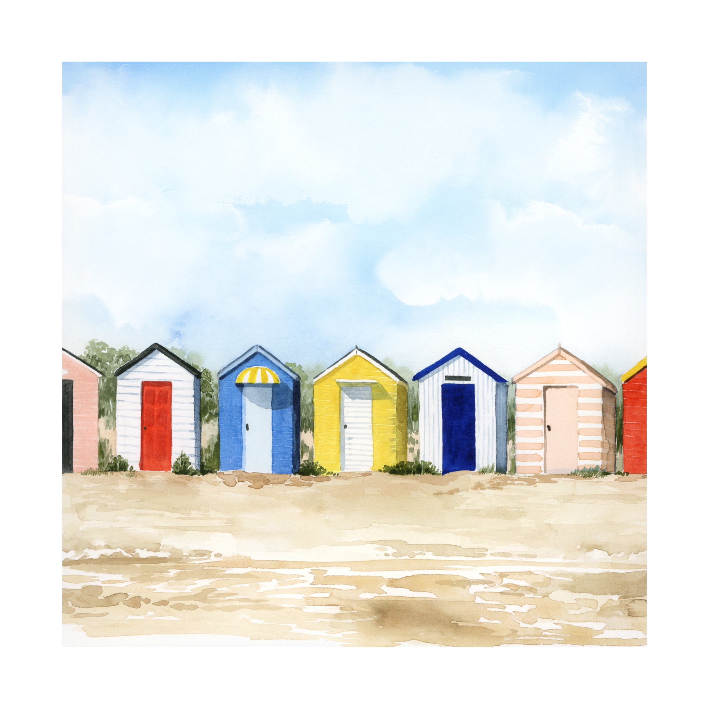 Grace Popp 'Beach Huts II' Canvas Art