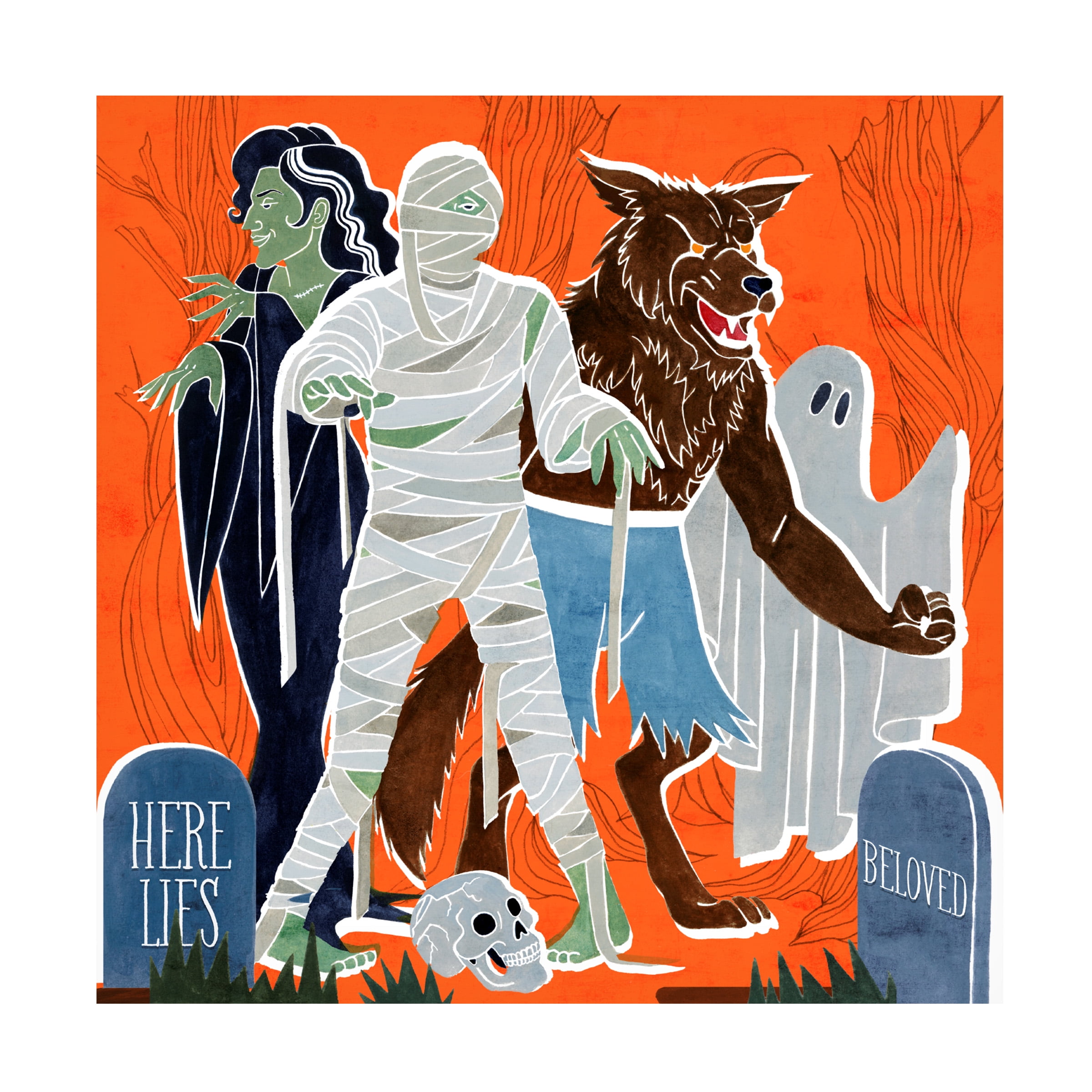 Grace Popp 'Graveyard Gang II' Canvas Art