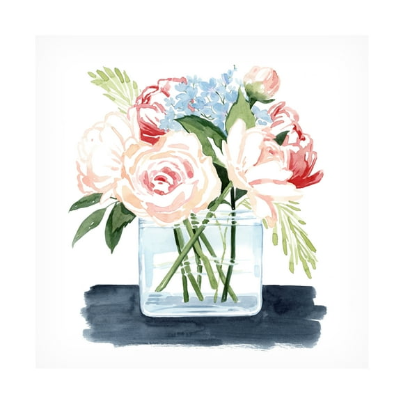 Grace Popp 'Loose Watercolor Bouquet I' Canvas Art