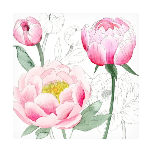 Grace Popp 'May Peonies II' Canvas Art