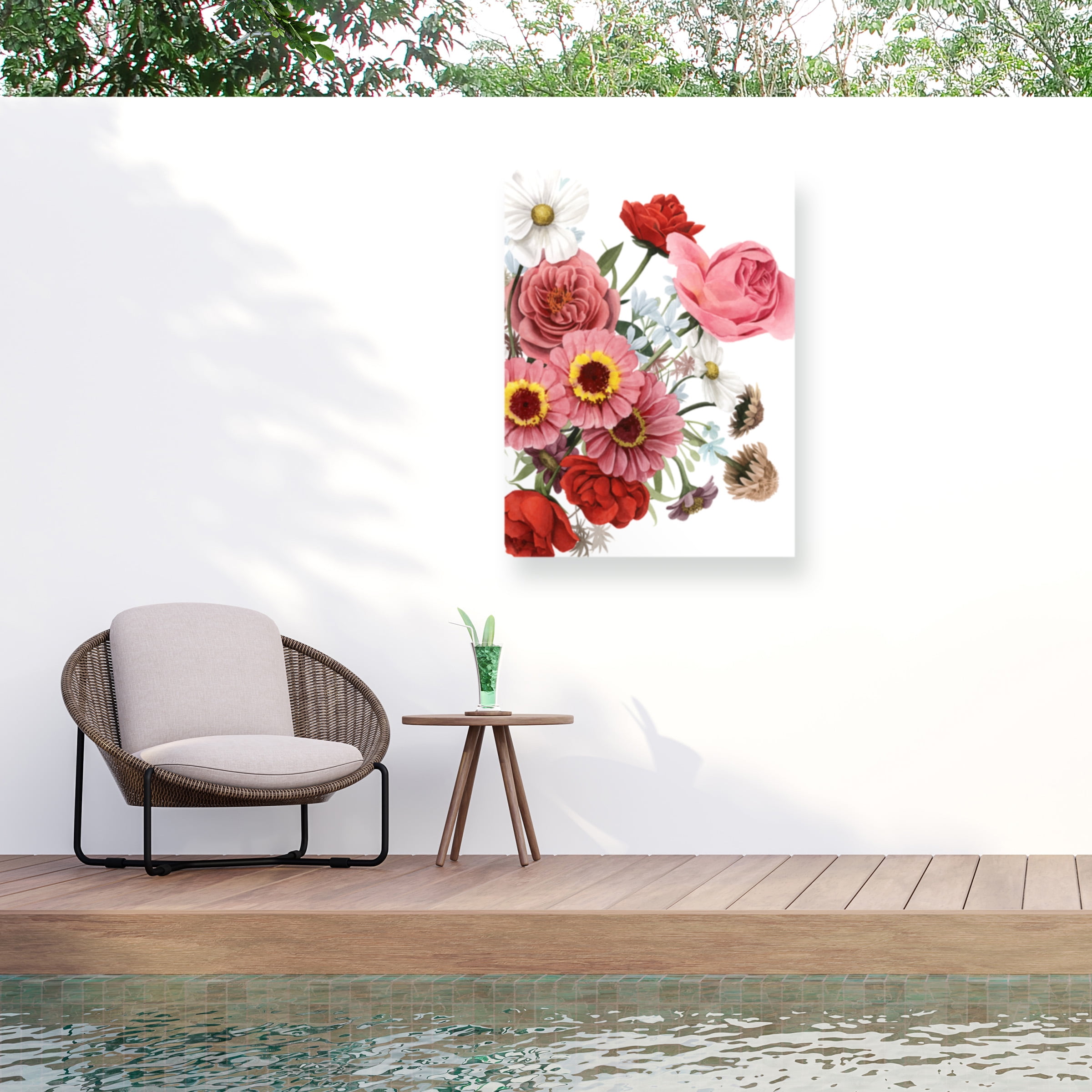 Grace Popp Floral Bouquet Outdoor Canvas Print 14x19