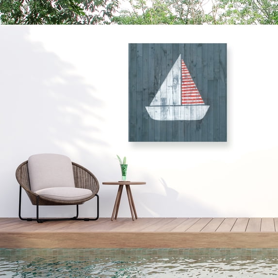Grace Popp 'Nautical Plank I' Outdoor Canvas 18x18