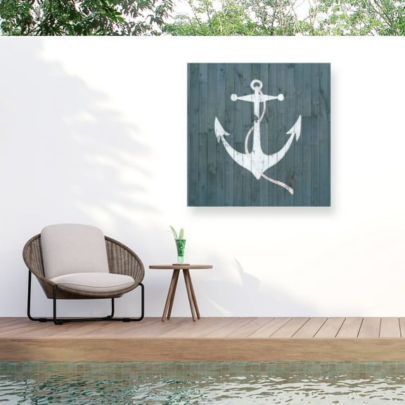 Grace Popp 'Nautical Plank IV' Outdoor Canvas 18x18