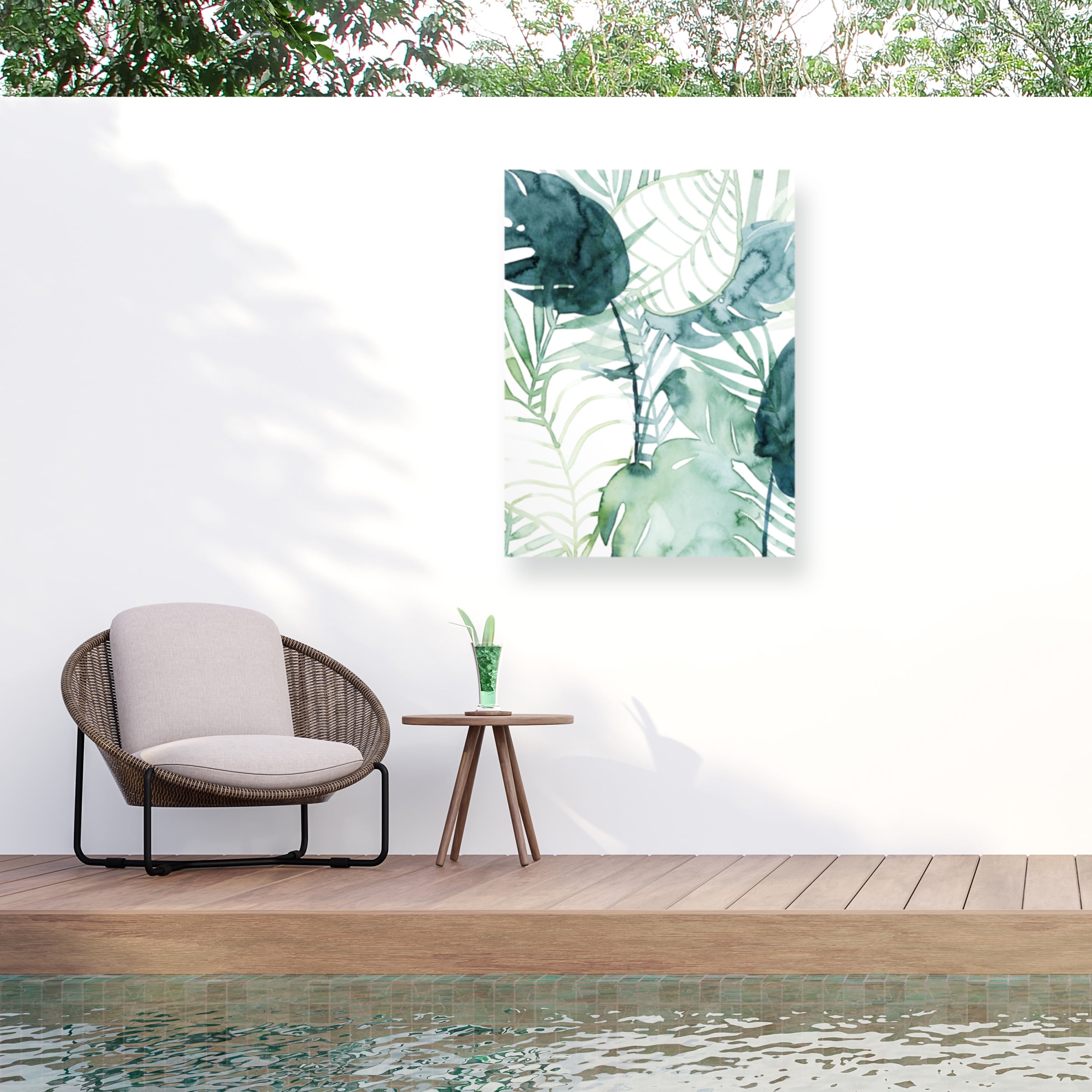 Grace Popp Green and White Botanical Canvas Print 19" x 14"