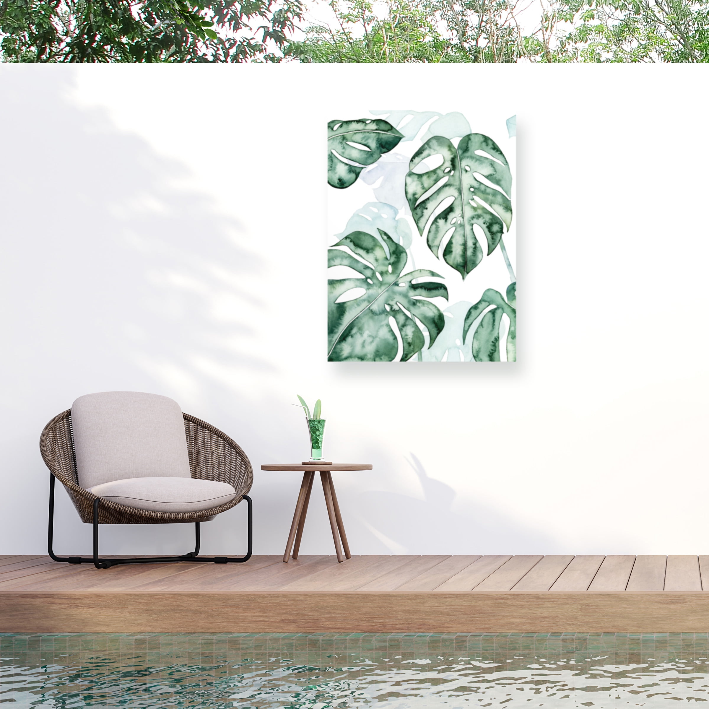 Grace Popp 'Split Leaf I' Outdoor Canvas 19x19