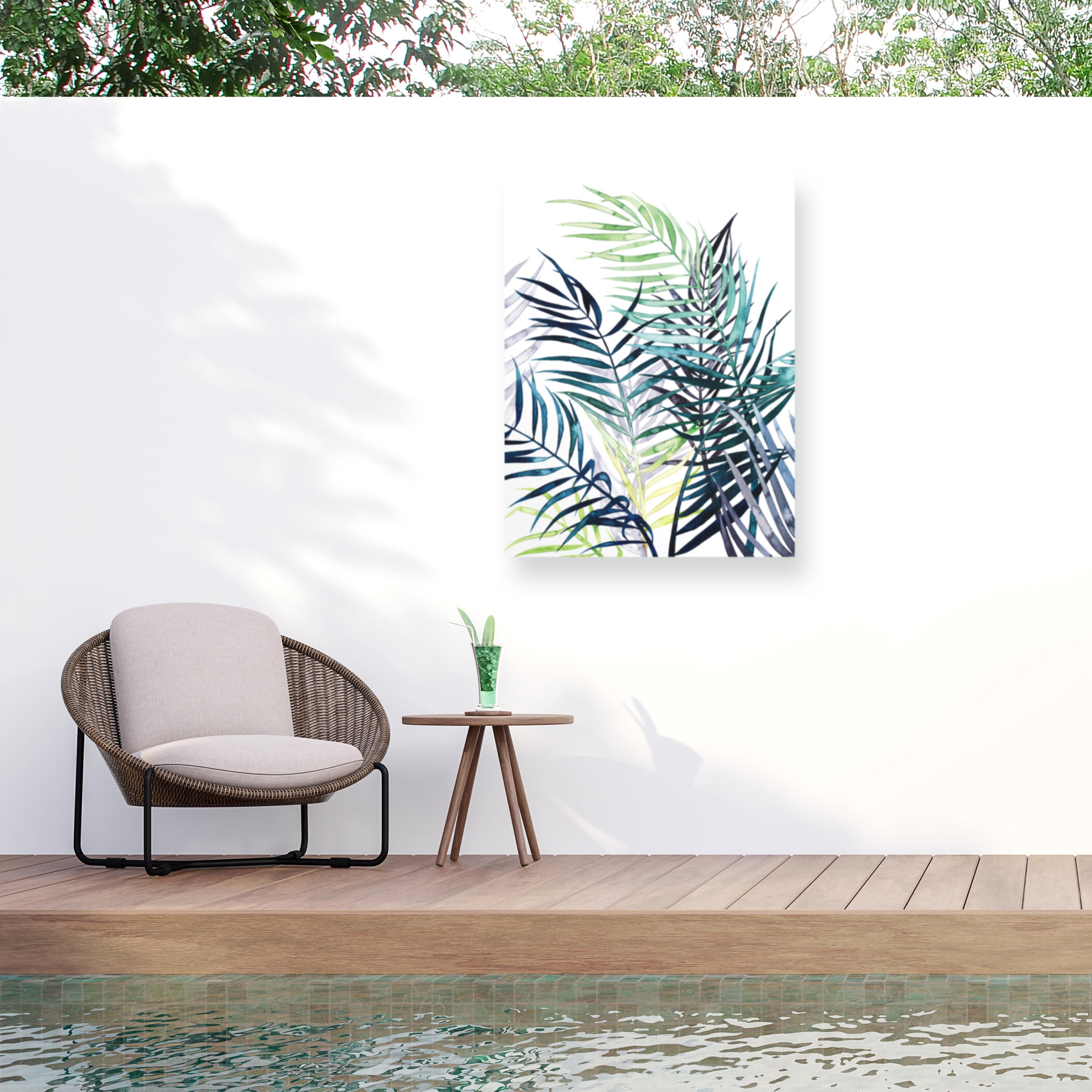 Grace Popp 'Twilight Palms I' Outdoor Canvas 24x18