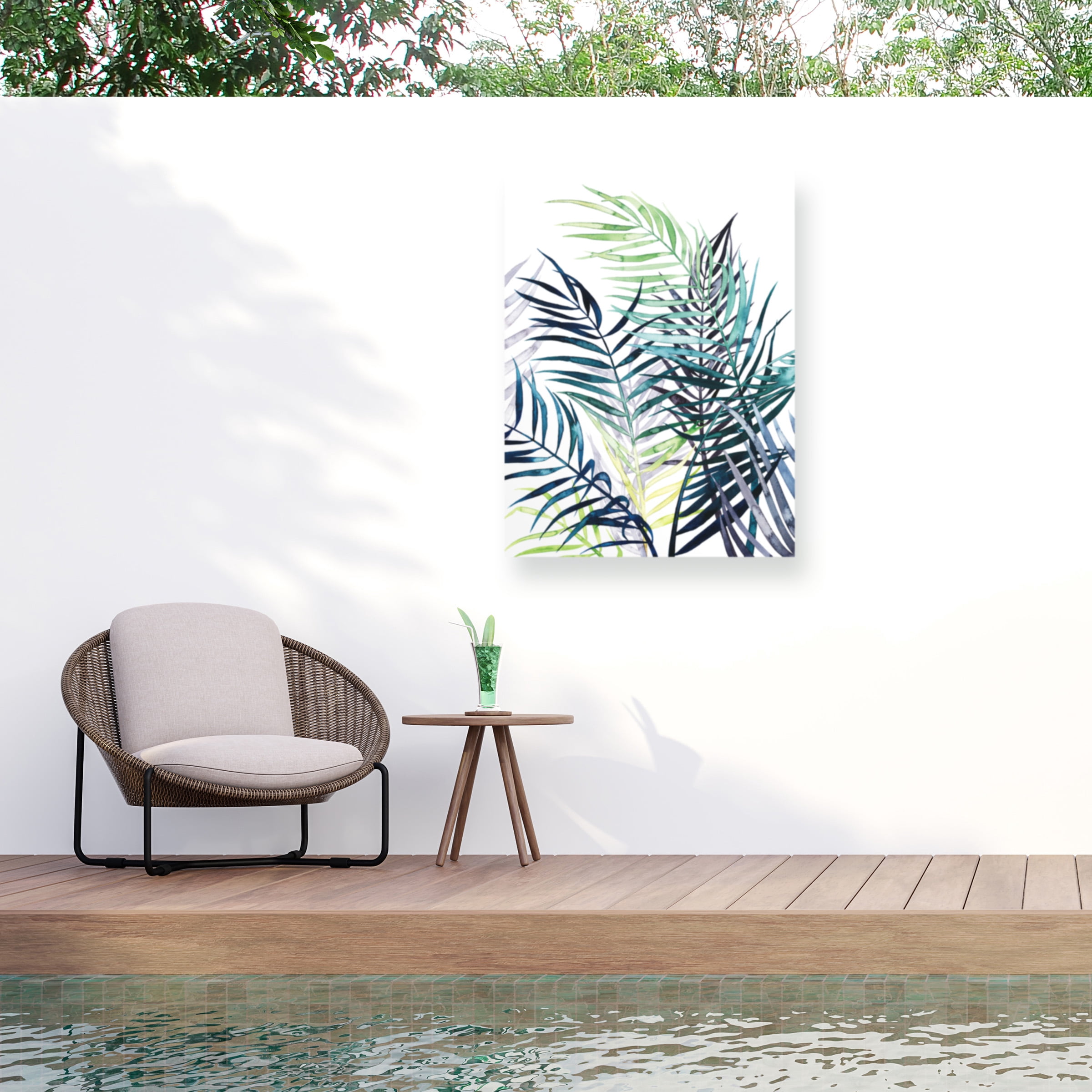 Grace Popp 'Twilight Palms I' Outdoor Canvas 32x24