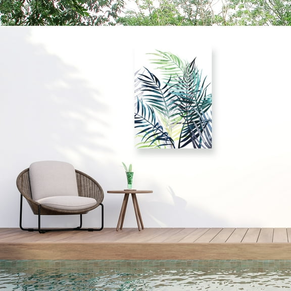 Grace Popp 'Twilight Palms I' Outdoor Canvas 47x35