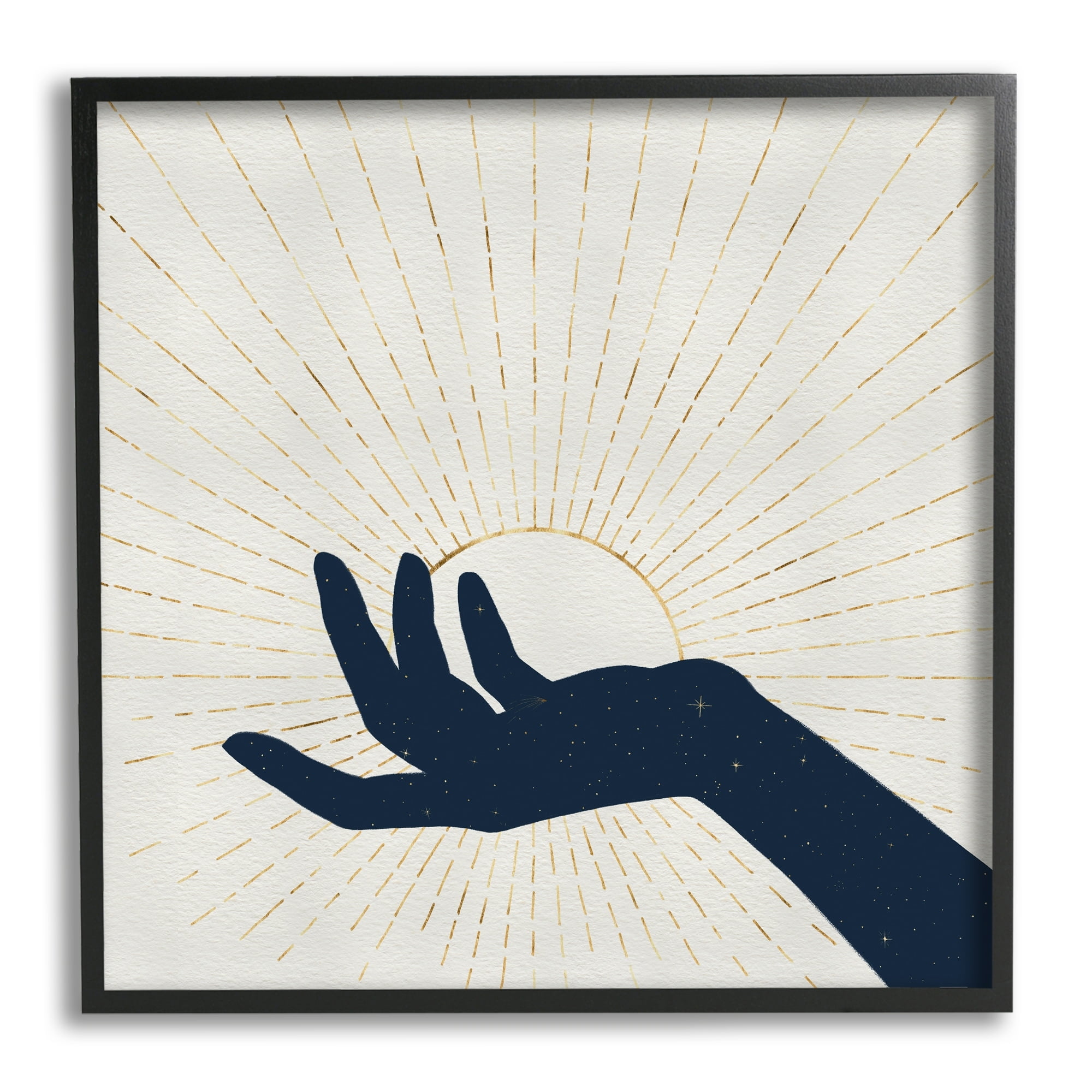 Grace Popp Universe Hand Holding Sun Bohemian Chic Design 12 in x 12 in Framed Painting Art Print, by Stupell Home Décor