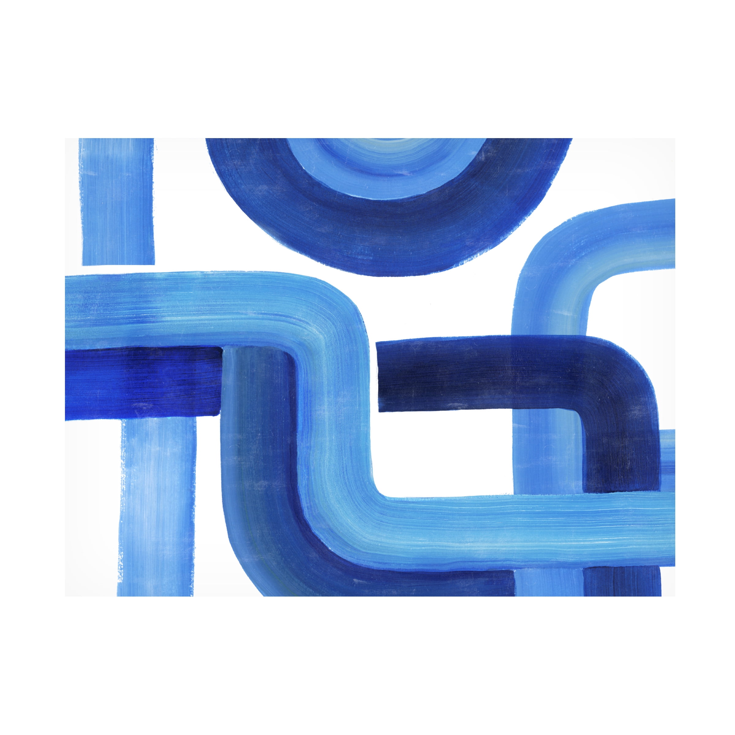 Large Blue and White Abstract Canvas Wall Art