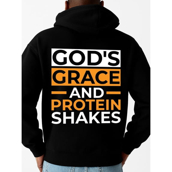 Grace Protein hoodies Christianity mens machine washable black Solid Color Design Long Sleeve Casual Hooded Sweatshirt casual christianity pamuk Casual Unisex Shirt Cotton tshirts