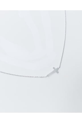 Grace Silver-Tone Cross Necklace