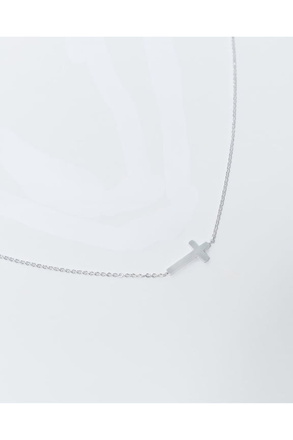 Grace Silver-Tone Cross Necklace