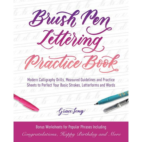 Grace Song: Brush Pen Lettering Practice Book, Book 1 (Paperback)