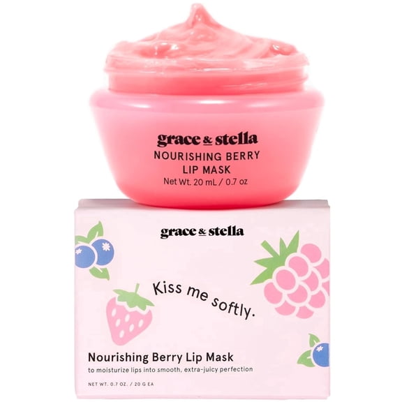 Grace & Stella Lip Butter, Hydrating Lip Balm and Overnight Mask, All Skin Types, 1 Pack