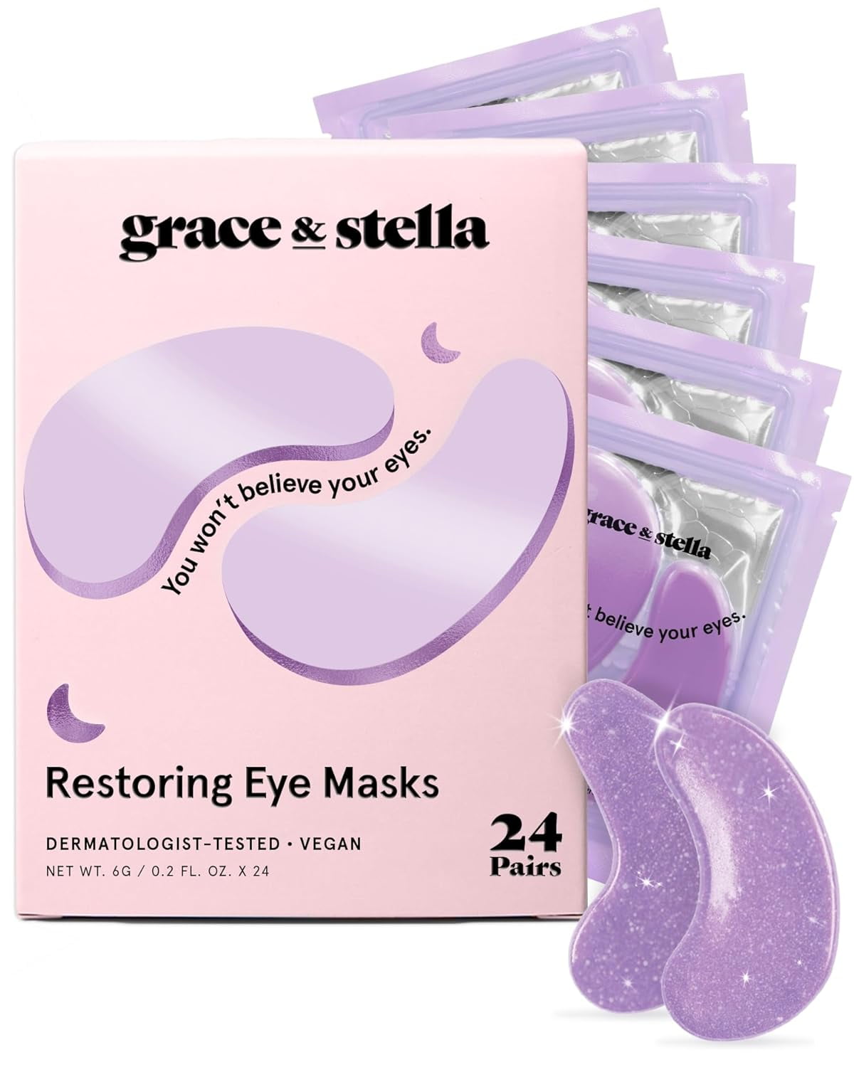 Grace & Stella Restoring Under Eye Mask - Purple - 24 Pairs
