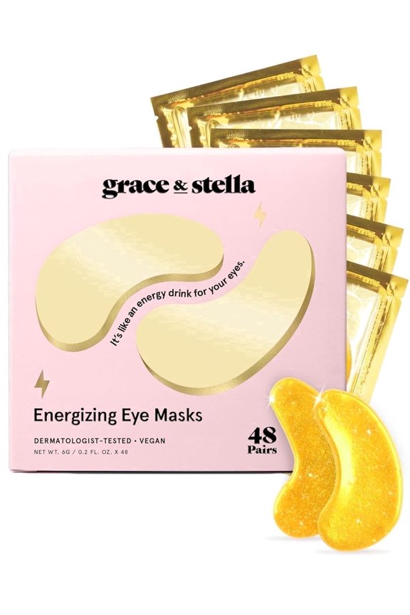 Undereye Masks, Hydrating Gel Patches for Dark Circles and Puffiness, All Skin Types, 48 Pairs Gold