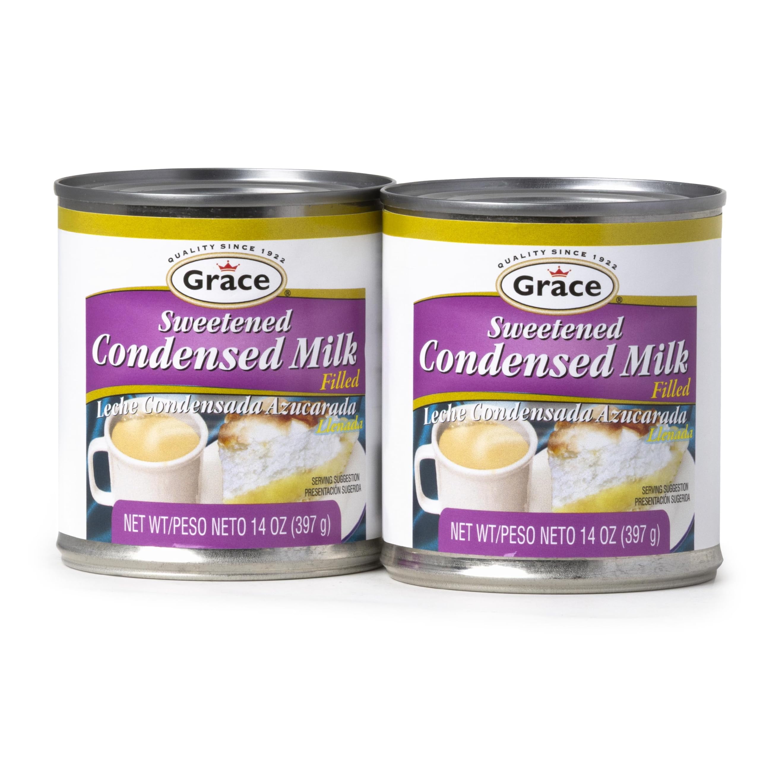Grace Sweetened Condensed Milk OKA4Filled 14oz - 2 Pack - Leche Condensada Azucarada Llenada