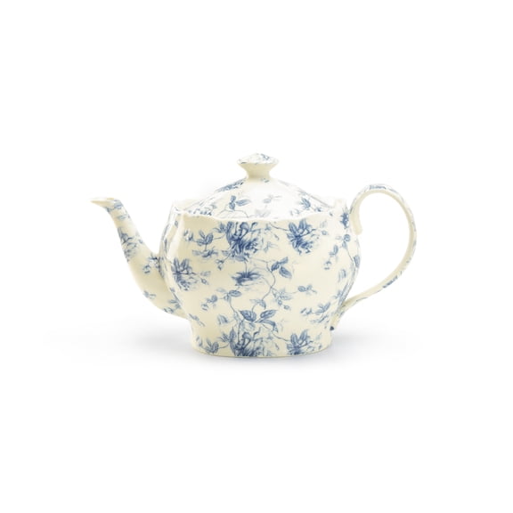 Grace Teaware Blue Rose Toile 36oz Fine Porcelain Teapot