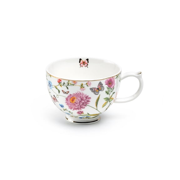 Grace Teaware Butterfly Garden 14oz Fine Porcelain Latte Mug