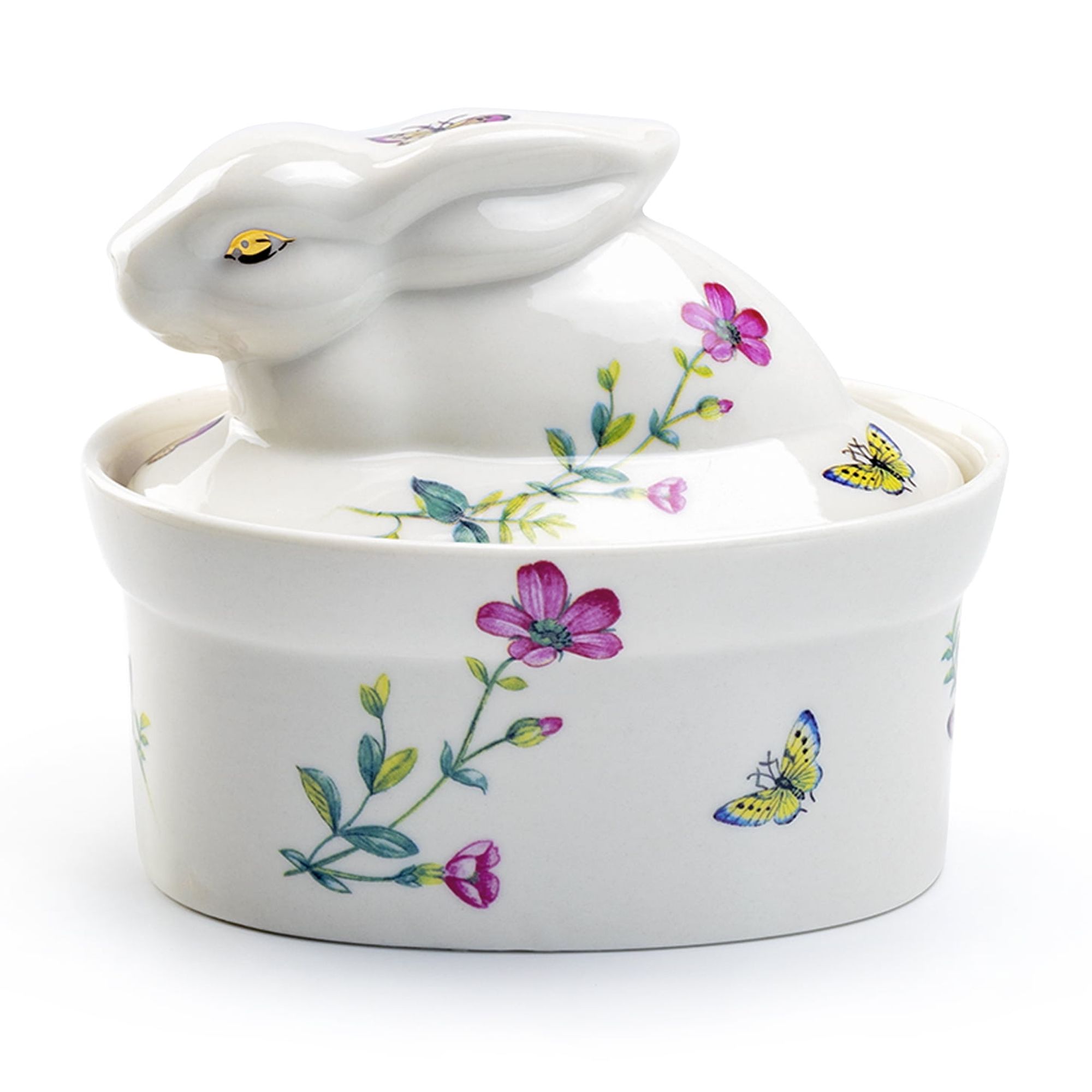 Panier Figurine Lapin Grace Teaware - Porcelaine Fine Blanche - Porte-ustensiles