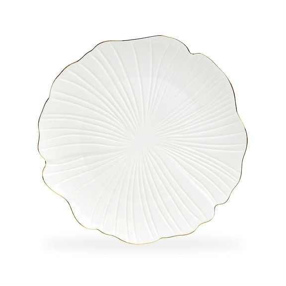 Grace Teaware Ginkgo Gold Luxe 10.5 Fine Porcelain Dinner Plate Monterey Bay