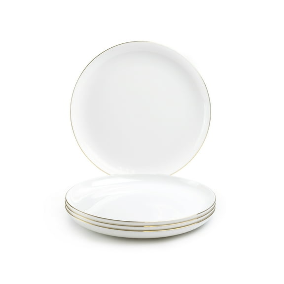 Grace Teaware Gold Rim Blanc 8.5" Bone China Dessert Salad Plate Set of 4 Gracie Bone China