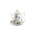 thumbnail image 1 of Grace Teaware Hibiscus Harmony Glass and Fine Porcelain Tea For One Set, 1 of 4