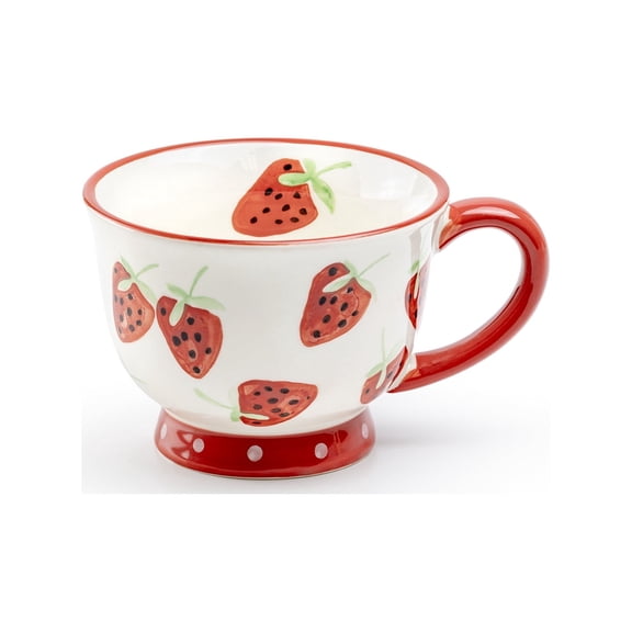 Grace Teaware Lemon 14oz Strawberry Dot Mug