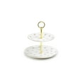 thumbnail image 1 of Grace Teaware Satin Shelley Rose Bud 9" Fine Porcelain 2-Tier Server Stechcol Gracie China, 1 of 4